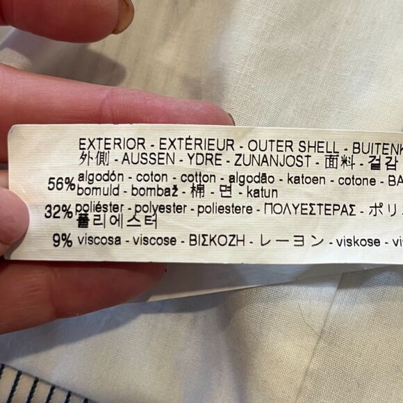 Zara Basic Collection Sm White Pin Striped Cropped Jacket Fitted Puff Shoulder - Picture 7 of 10